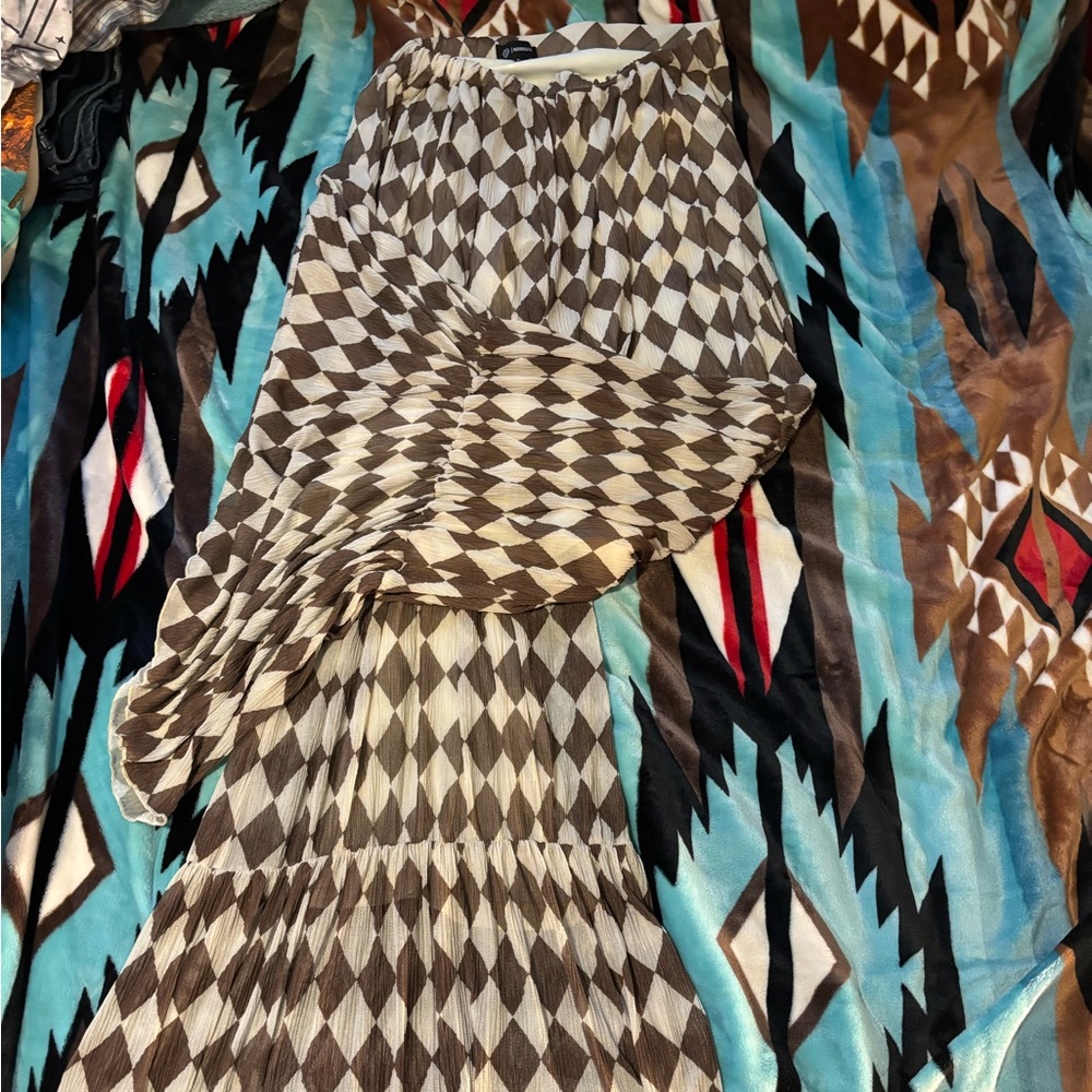 Geometric Patterned wide leg pants